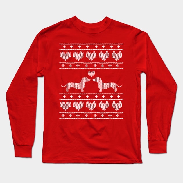 Short legs big heart dachshund holiday sweater Long Sleeve T-Shirt by Nice Surprise